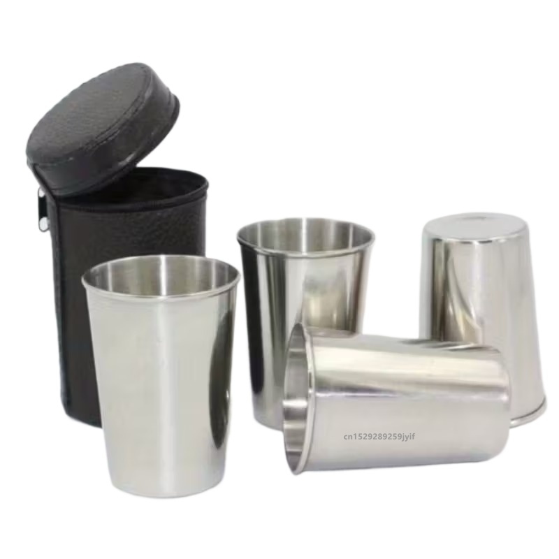 Beer Flight Set - Set 4 Gelas Mini Stainless Steel