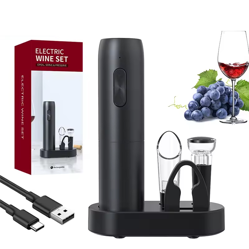 Bottle Stopper Set - Pembuka botol anggur listrik 4-in-1, Set