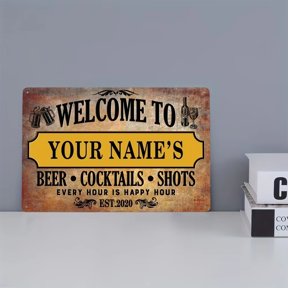 Beer & Wine Grab - Papan Logam Kustom untuk Bar Koktail
