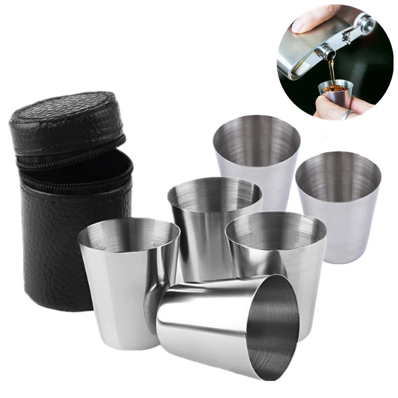 Beer Flight Set - Cangkir Stainless Steel praktis, Set kacamata