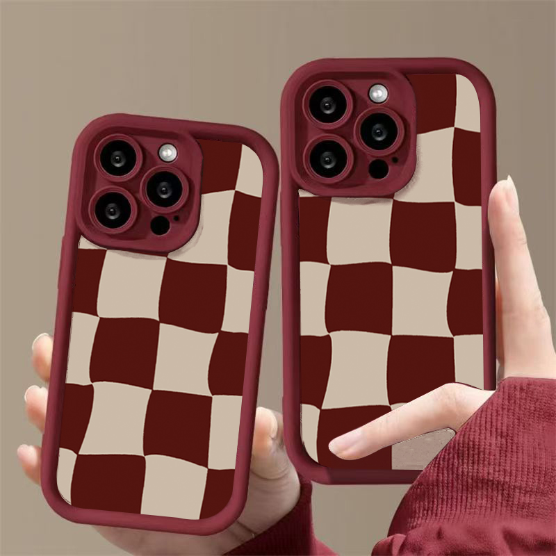 Casing Ponsel Pola Grid Deform - Wine & Beer Quito ulasan dan harga
