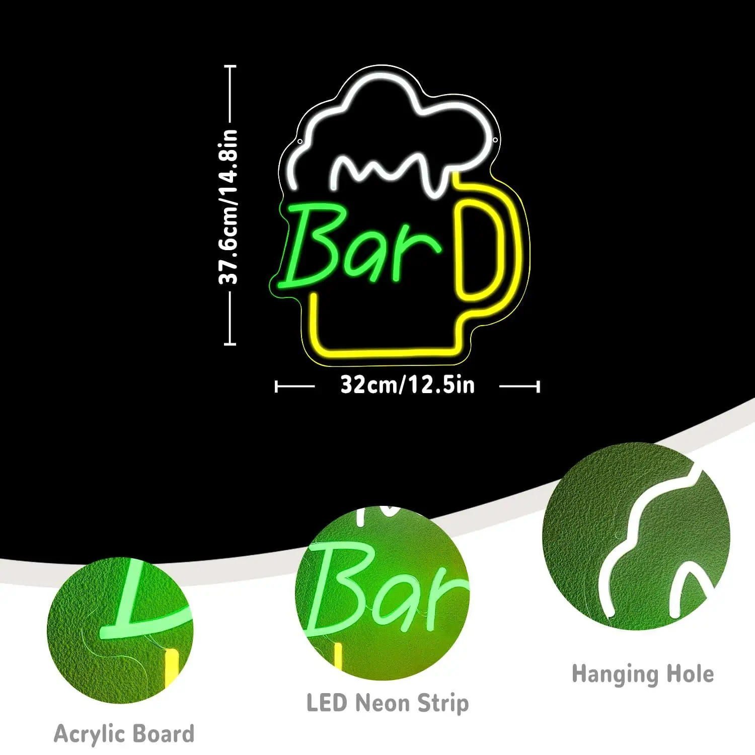 Lampu LED Neon Sign Bar Bir US - Beer & Wine Grab ulasan dan harga